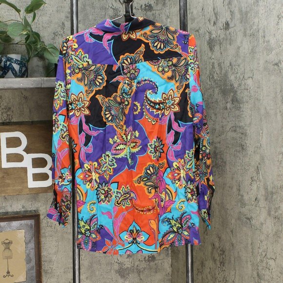 NWT DG2 Silk Blend Blouse Medium Multicolor - Picture 3 of 5